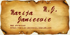 Marija Janićević vizit kartica